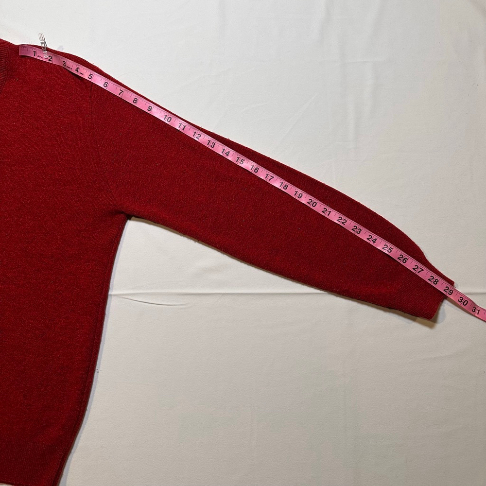 Vintage ‘80s Robert Bruce Red Wool Blend Sweater | USA Made| Heritage Knit| L - Picture 6 of 6